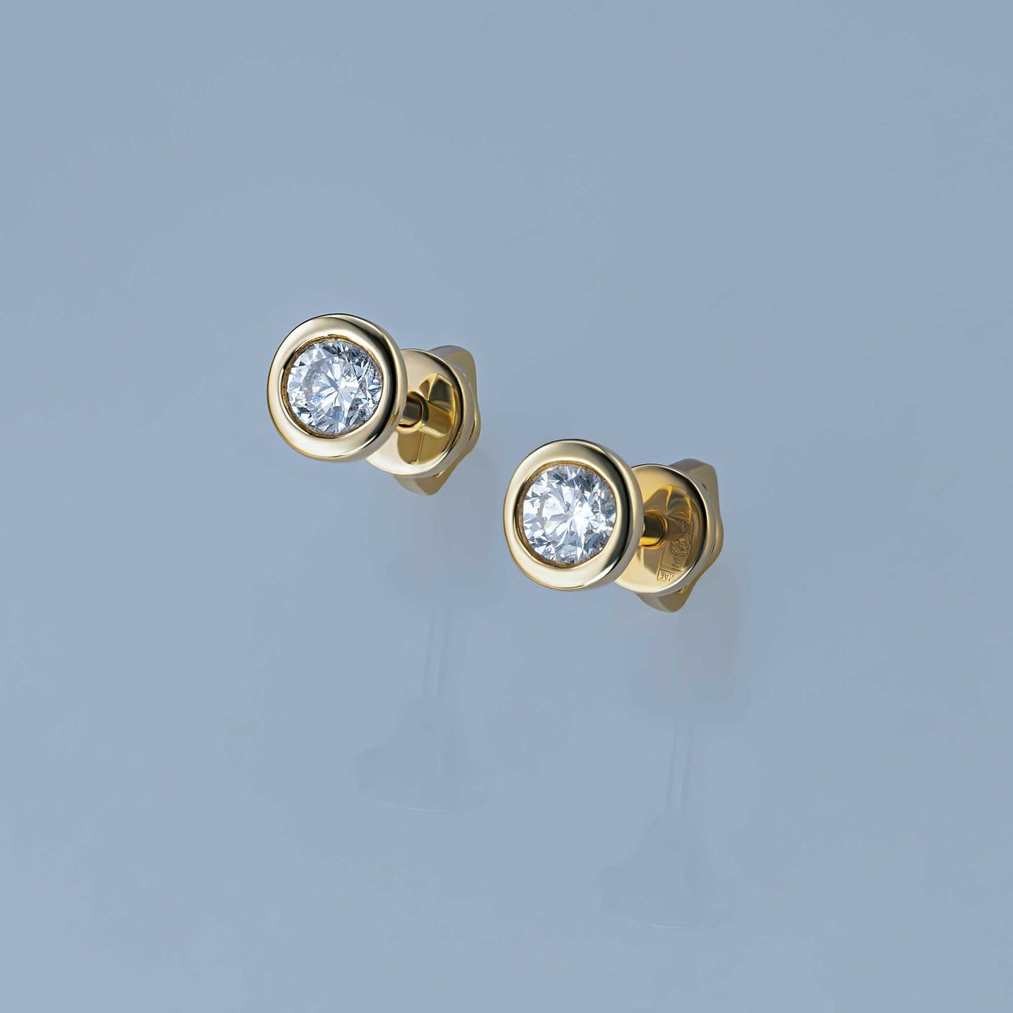 14K Yellow Gold Earring Studs with Lab-Created Diamonds 0.690 CT.TW