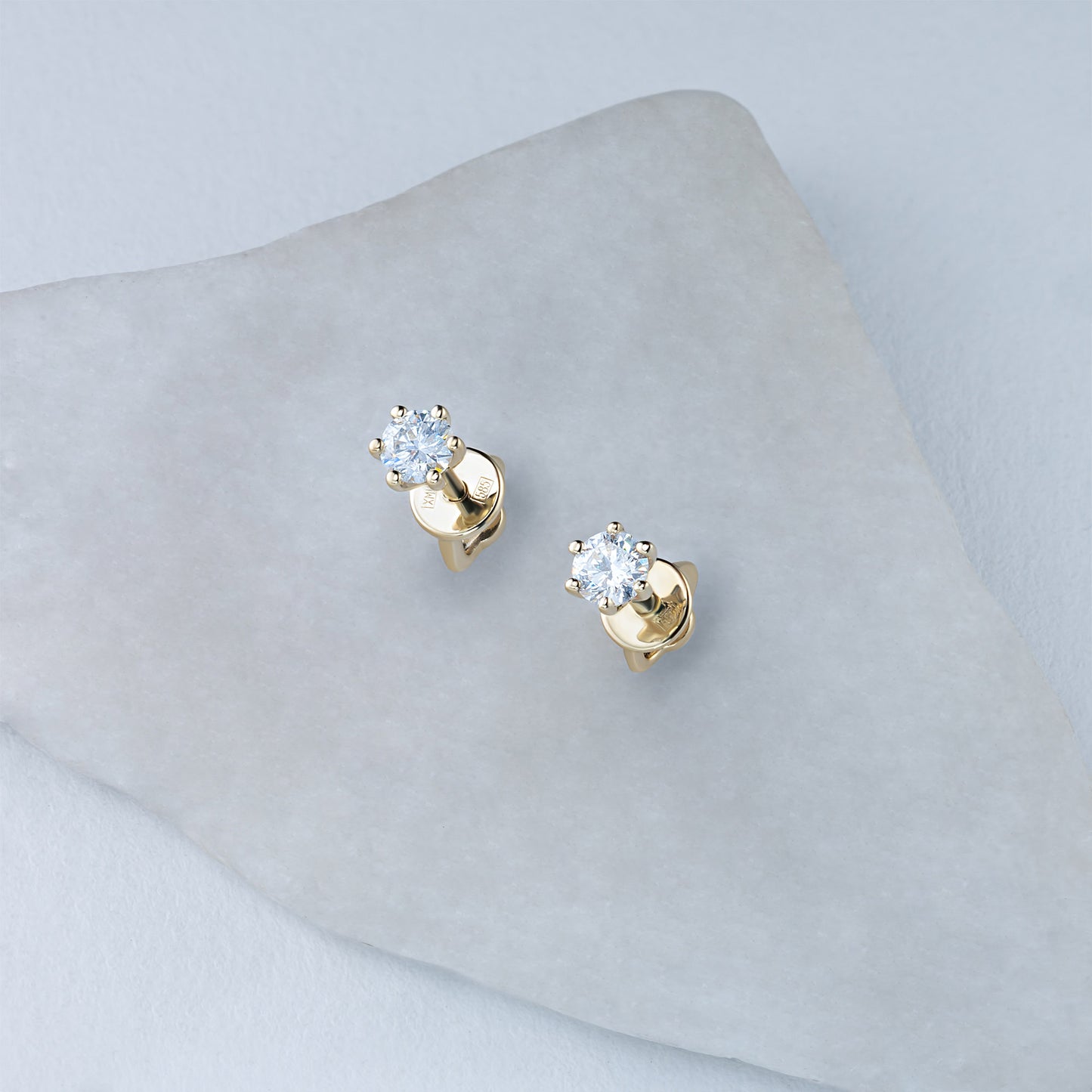 14K Yellow Gold Earring Studs with Lab-Created Diamonds 1.490 CT.TW
