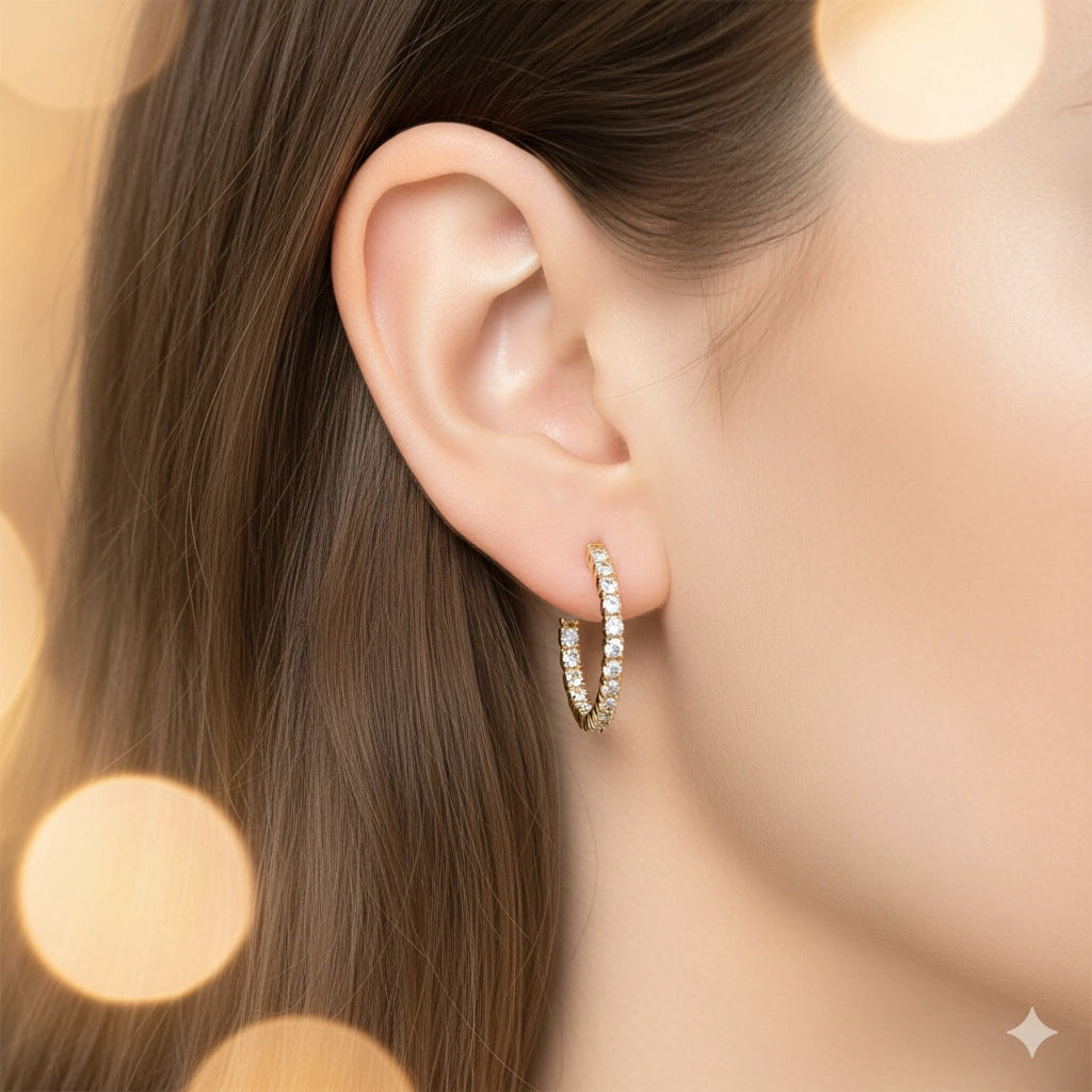 14K Yellow Gold Earrings with Lab-Created Diamonds 2.740 CT.TW