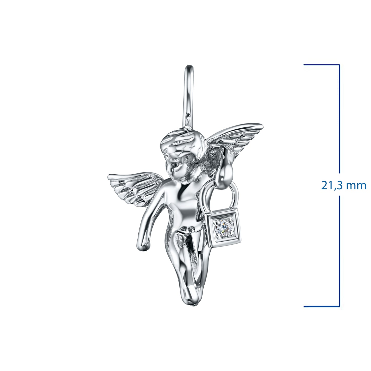 Sterling Silver Pendant with Natural Diamonds 0.010 CT.TW