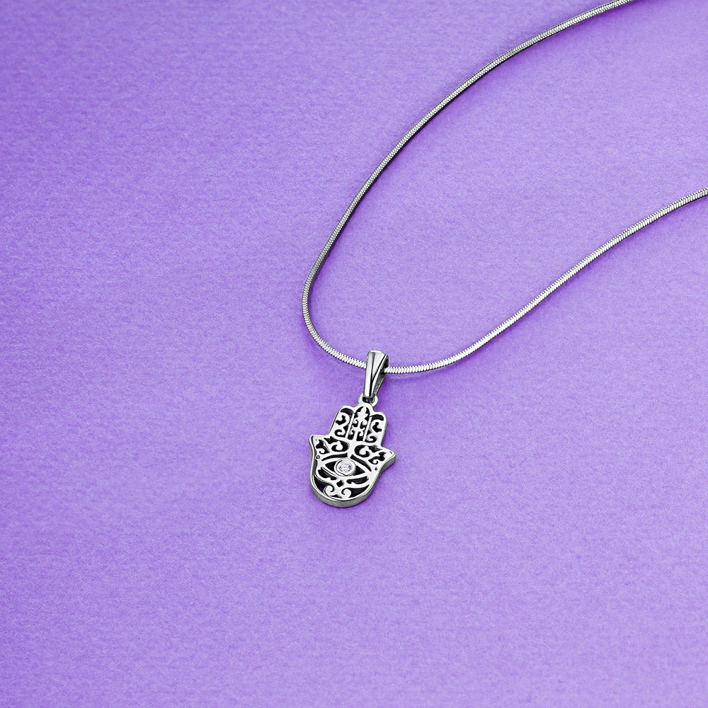 14K White Gold Pendant with Lab-Created Diamonds 0.010 CT.TW