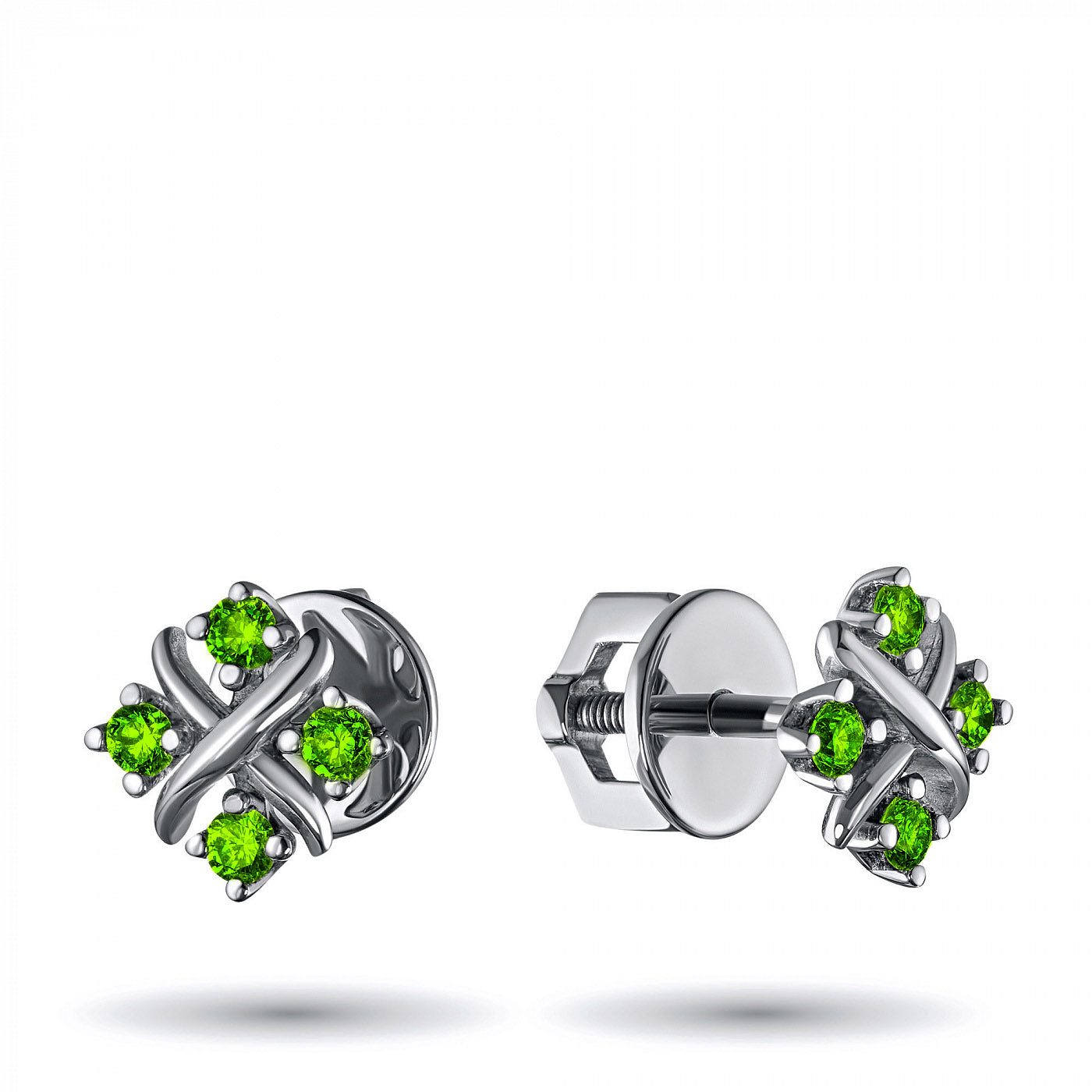 Sterling Silver Earring Studs with Lab-Created Diamonds 2.470 CT.TW