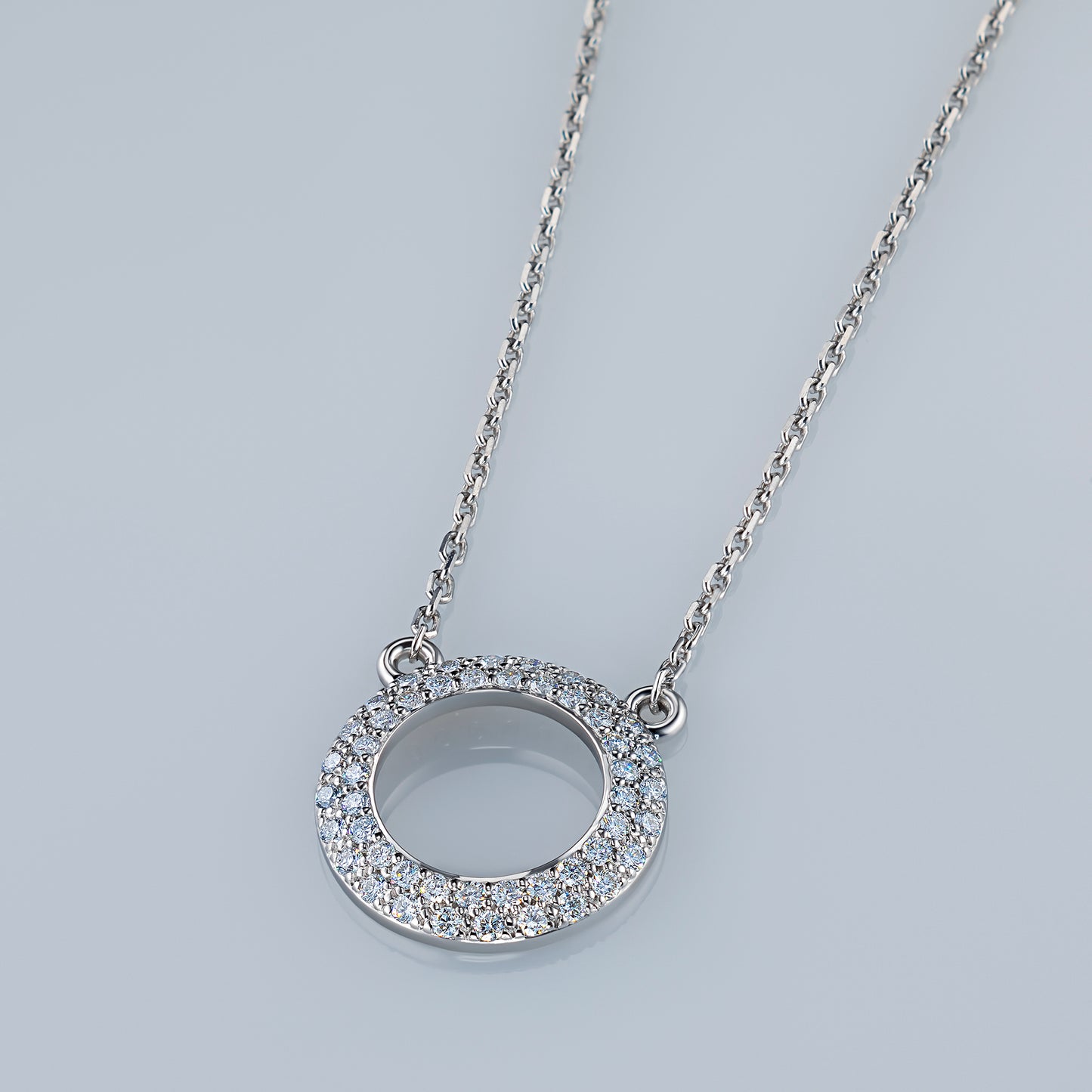 Sterling Silver Necklace with Lab-Created Diamonds 0.120 CT.TW