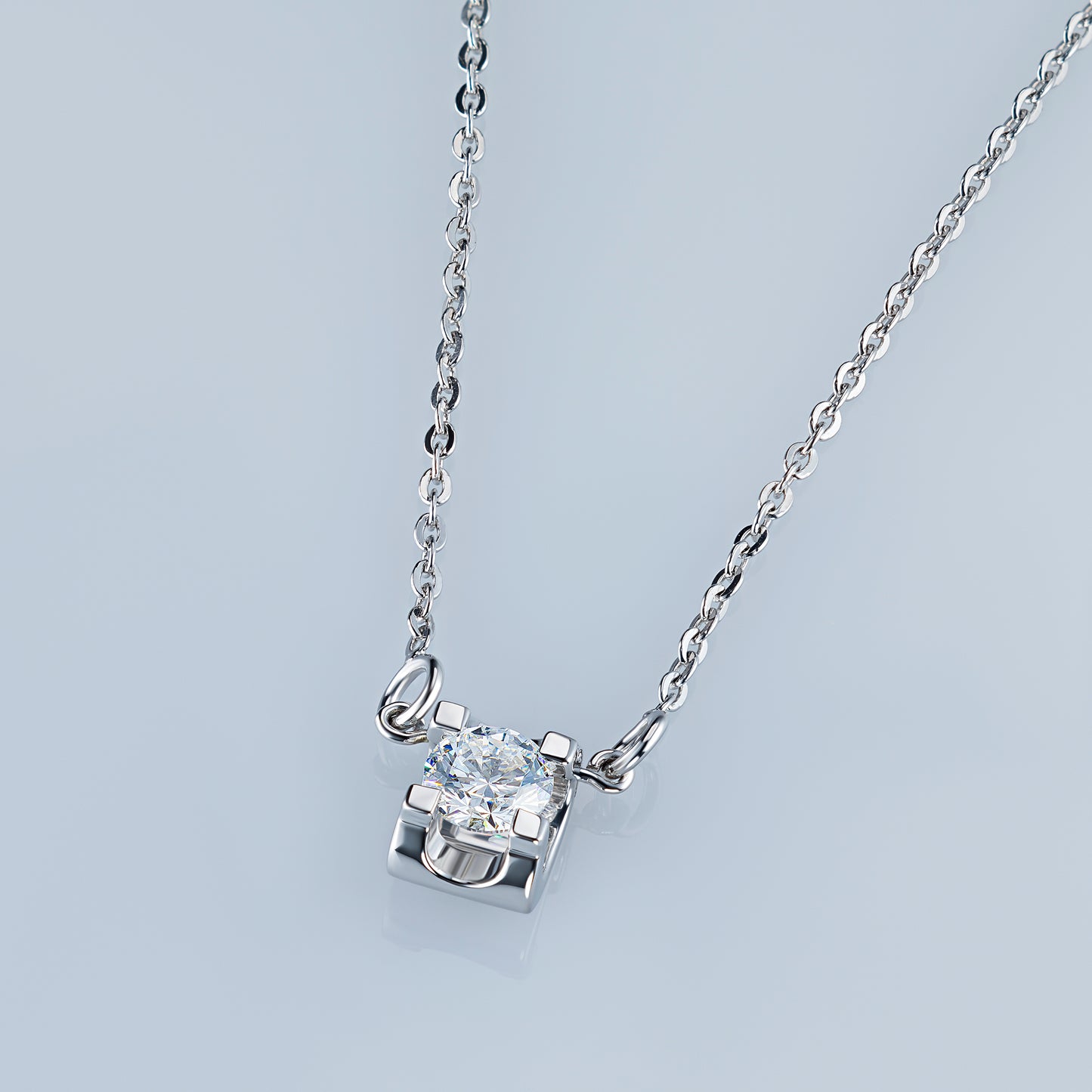 Sterling Silver Necklace with Lab-Created Diamonds 0.260 CT.TW