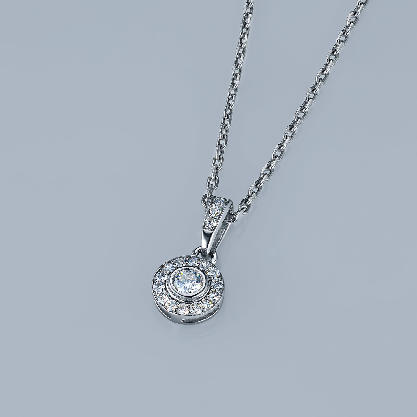 Sterling Silver Pendant with Lab-Created Diamonds 0.190 CT.TW