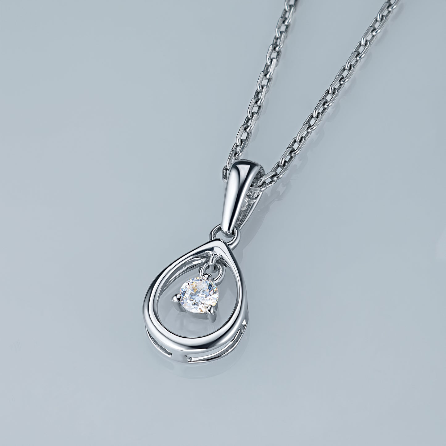 Sterling Silver Pendant with Lab-Created Diamonds 0.080 CT.TW