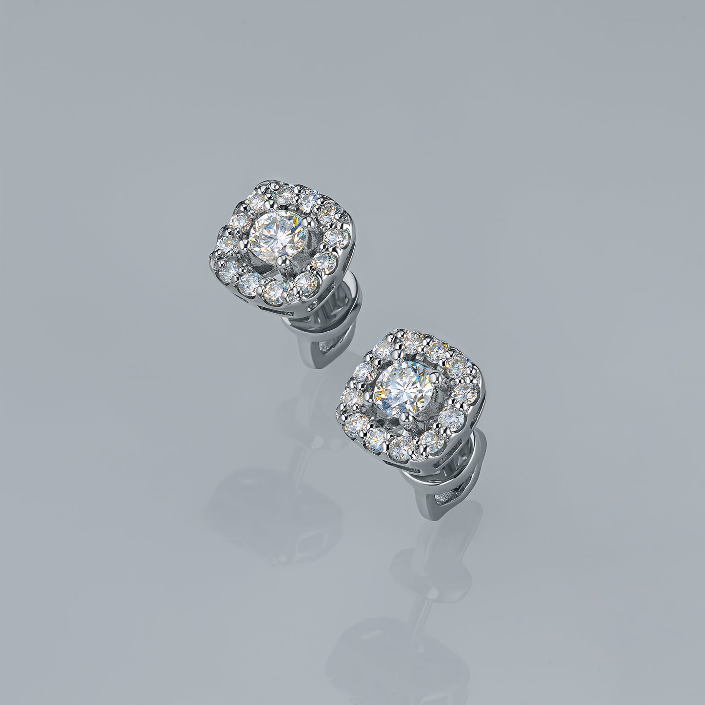 Sterling Silver Earring Studs with Lab-Created Diamonds 0.450 CT.TW