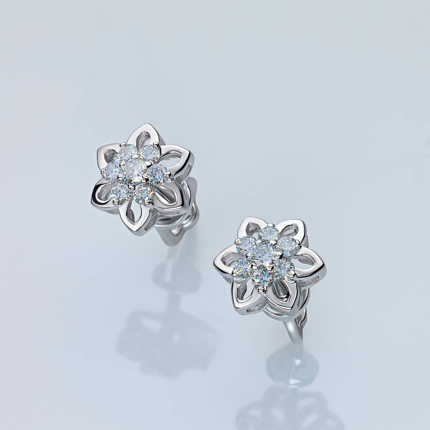 Sterling Silver Earring Studs with Lab-Created Diamonds 0.320 CT.TW