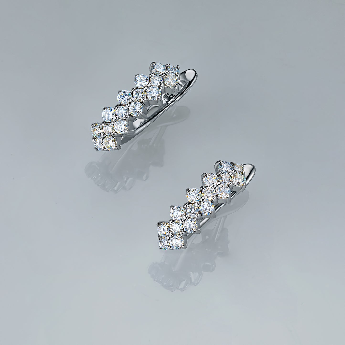 Sterling Silver Earrings with Lab-Created Diamonds 0.710 CT.TW