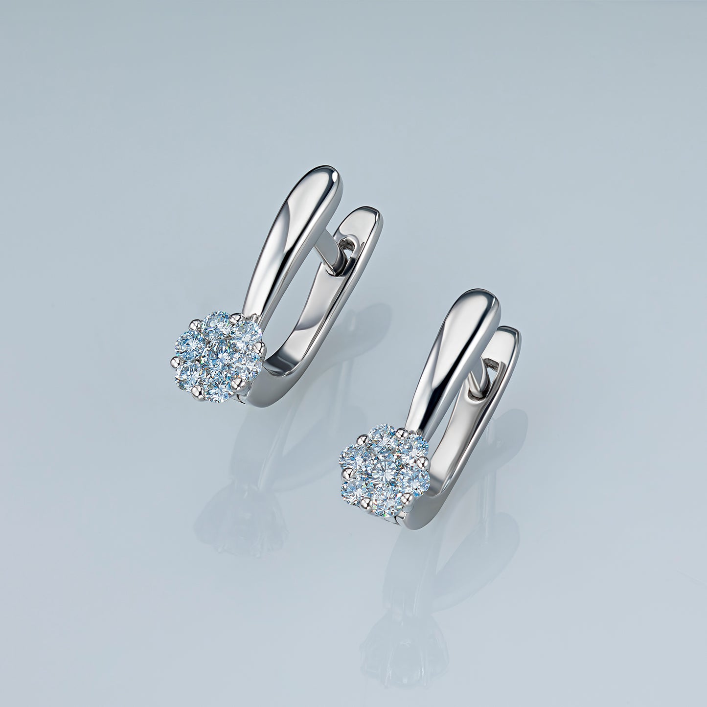 Sterling Silver Earrings with Lab-Created Diamonds 0.300 CT.TW
