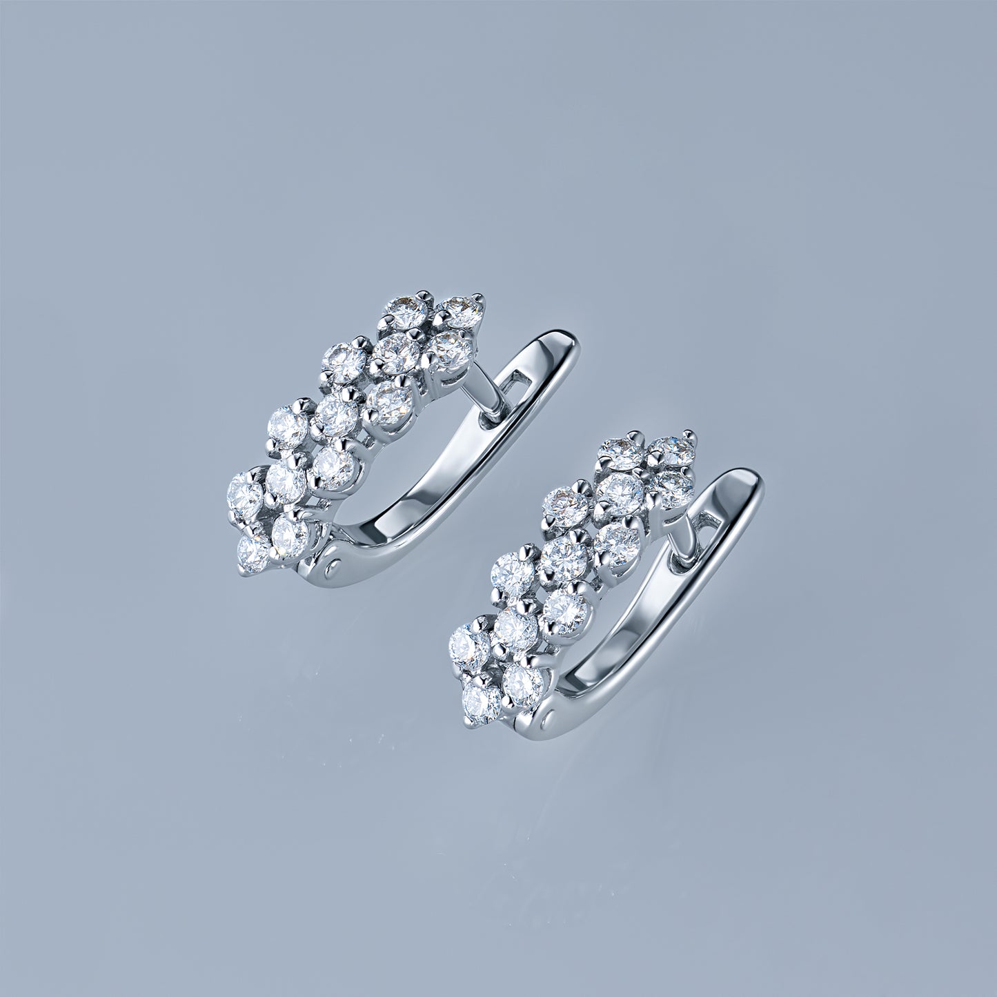 Sterling Silver Earrings with Lab-Created Diamonds 0.510 CT.TW