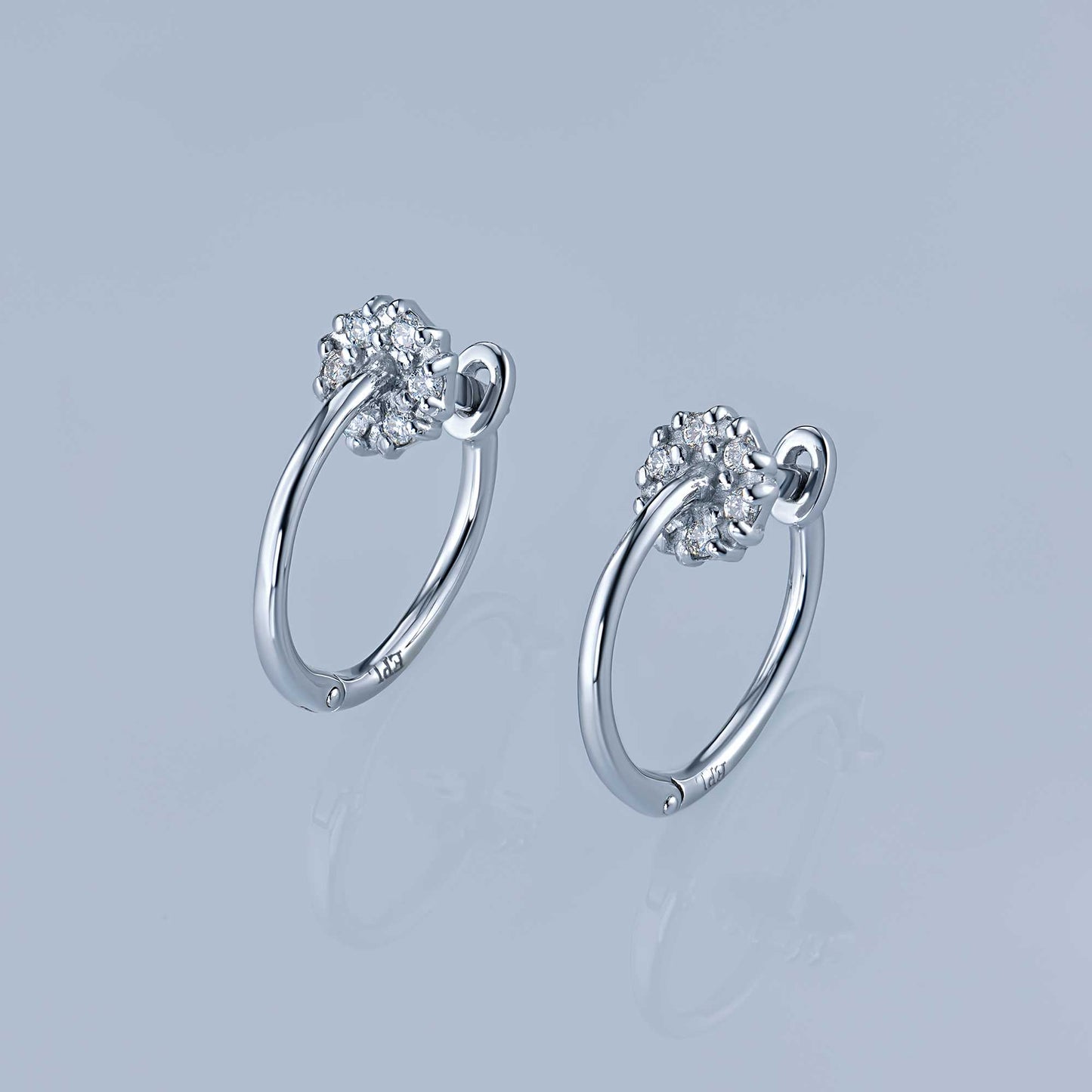 Sterling Silver Earrings with Lab-Created Diamonds 0.140 CT.TW