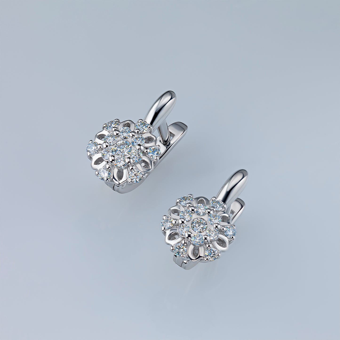 Sterling Silver Earrings with Lab-Created Diamonds 9.830 CT.TW