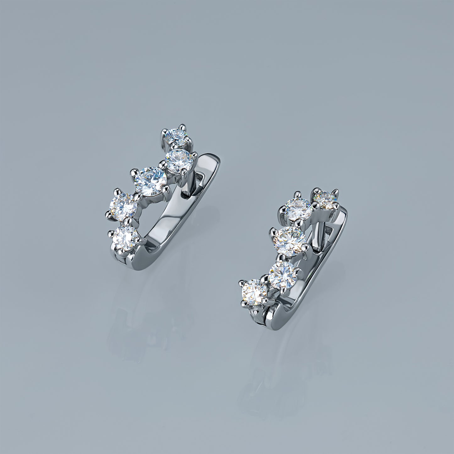 Sterling Silver Earrings with Lab-Created Diamonds 0.570 CT.TW
