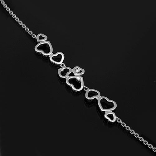 14K White Gold Bracelet with natural diamonds 0.041 CT.TW