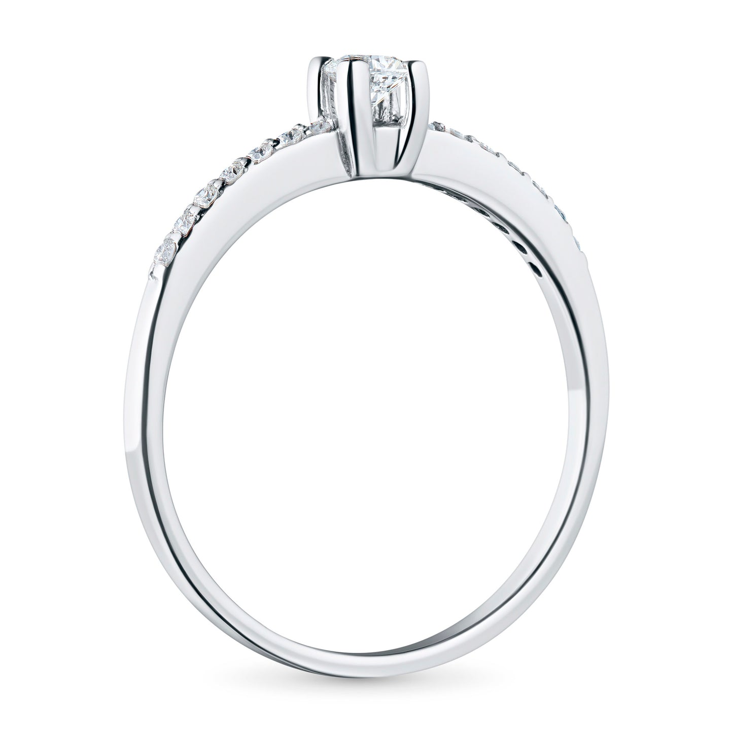 14K White Gold Ring with Lab-Created Diamonds 0.240 CT.TW