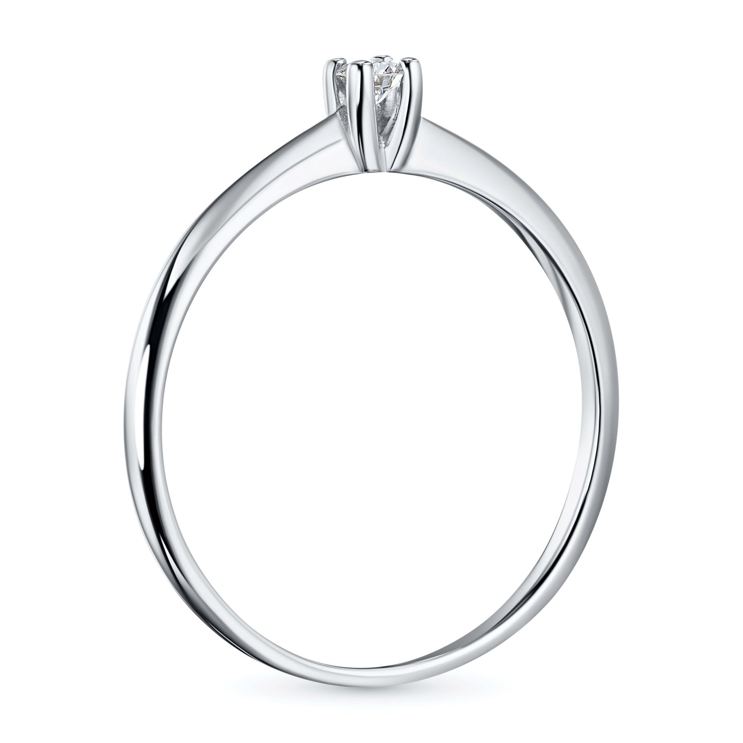 14K White Gold Ring with Lab-Created Diamonds 0.060 CT.TW