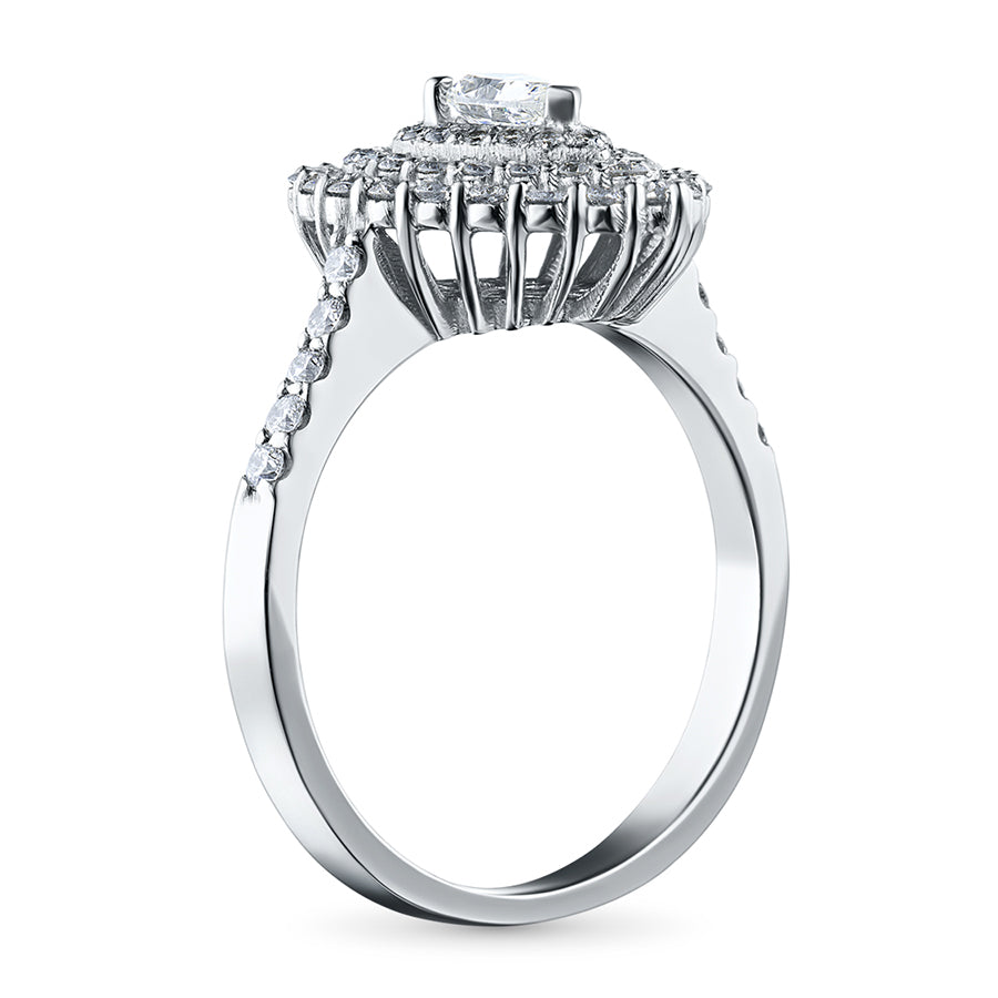 14K White Gold Ring with Lab-Created Diamonds 0.900 CT.TW