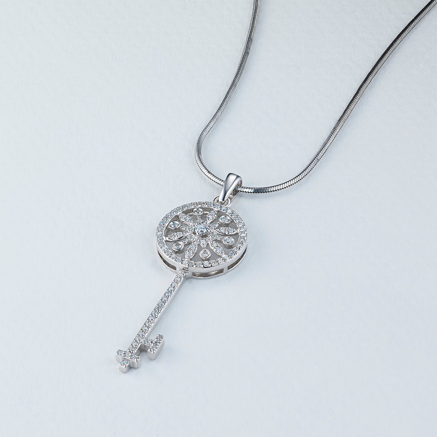 Sterling Silver Pendant with Lab-Created Diamonds 34.350 CT.TW