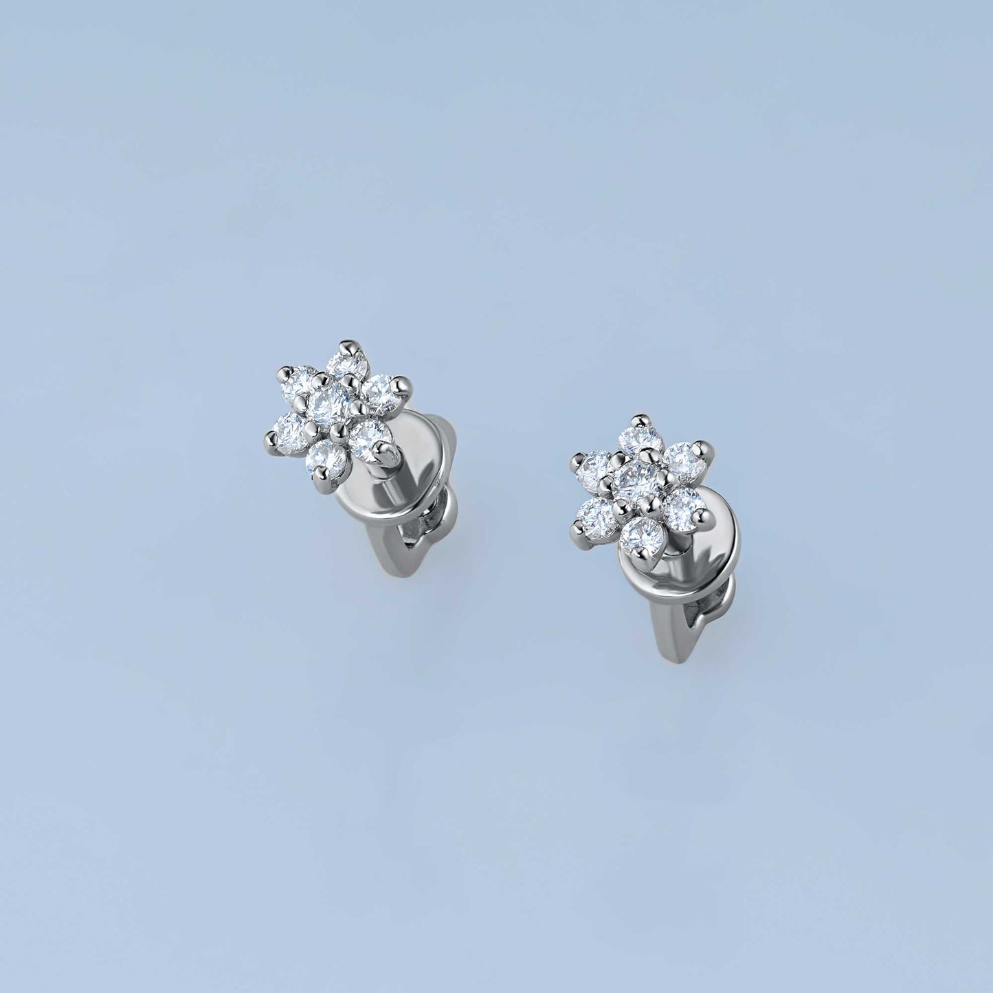 14K White Gold Earring Studs with Natural Diamonds 2.100 CT.TW