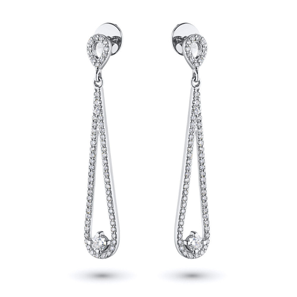14K White Gold Earring Studs with Lab-Created Diamonds 1.010 CT.TW