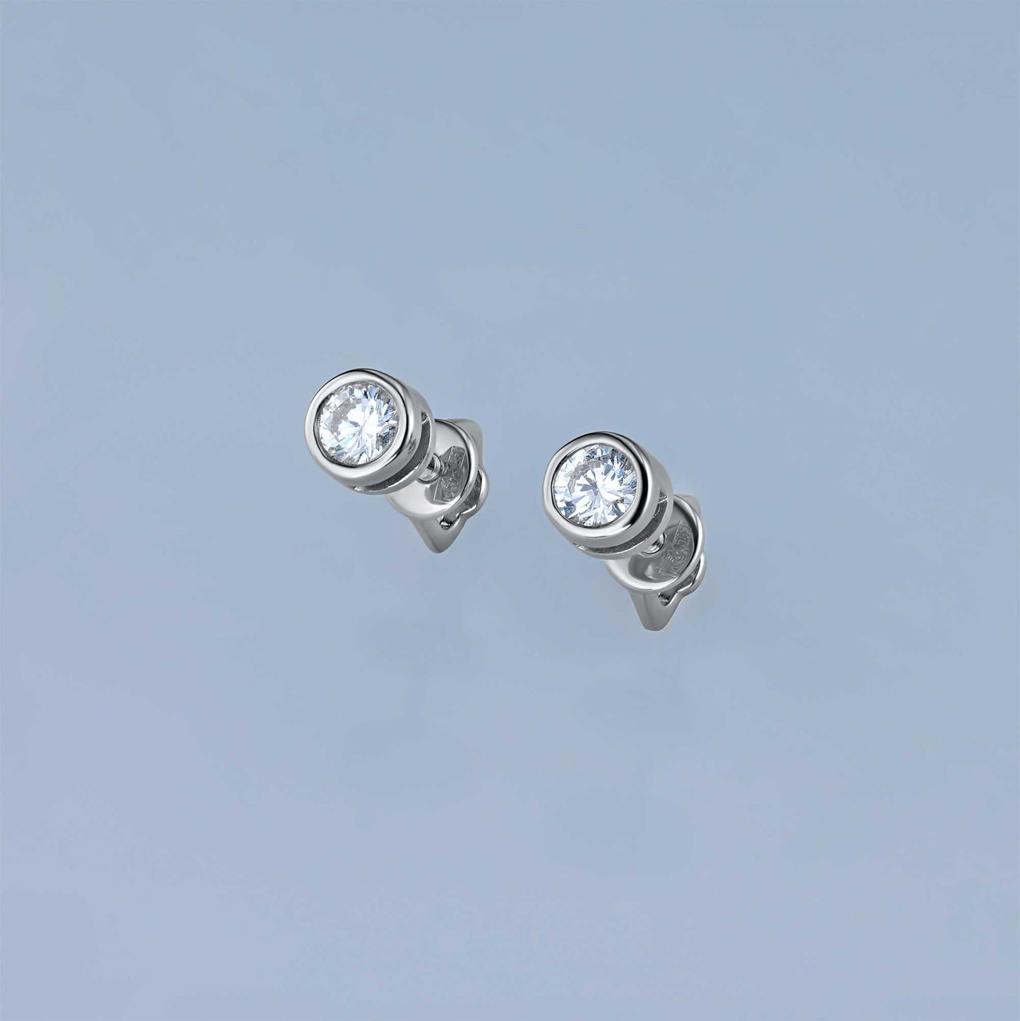 14K White Gold Earring Studs with Lab-Created Diamonds 0.370 CT.TW