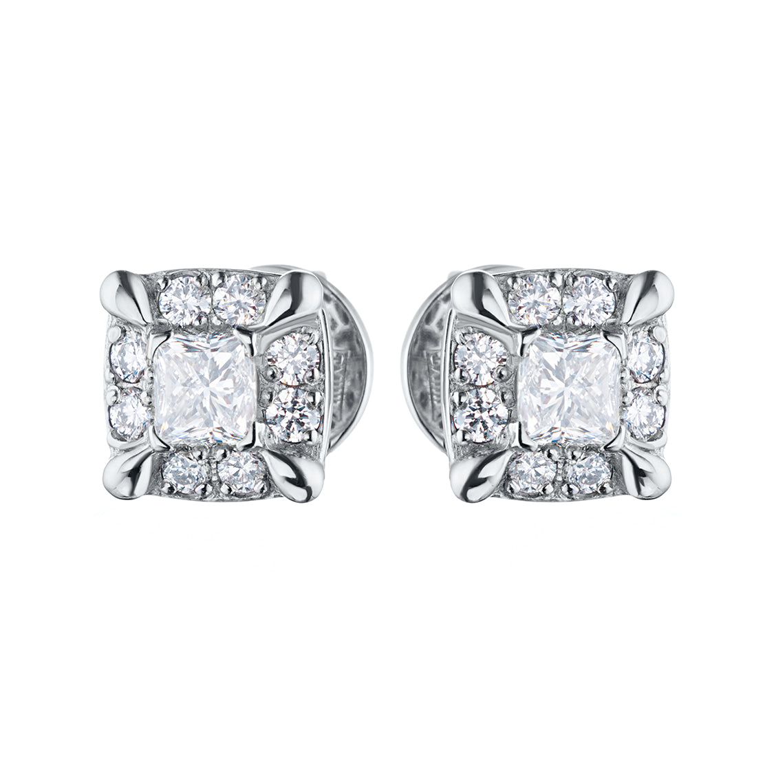 Sterling Silver Earring Studs with Lab-Created Diamonds 0.430 CT.TW