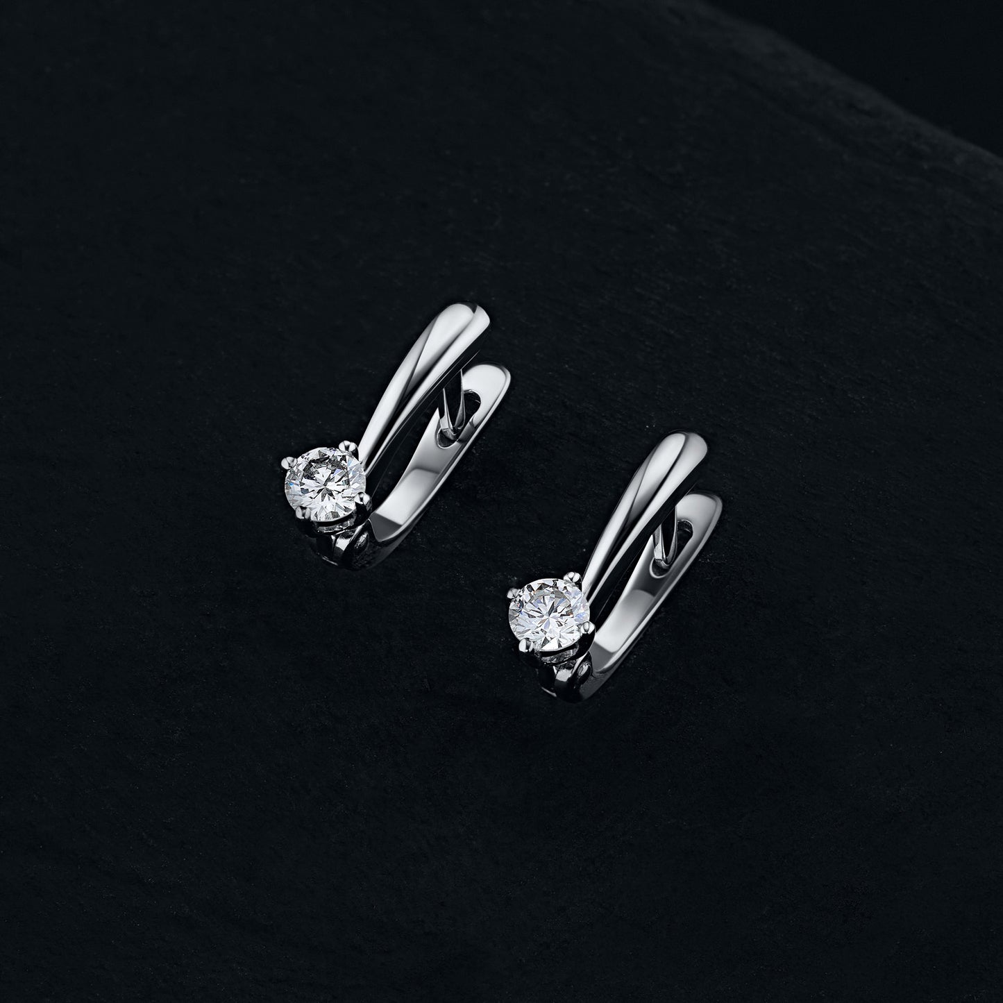 14K White Gold Earrings with Natural Diamonds 0.540 CT.TW