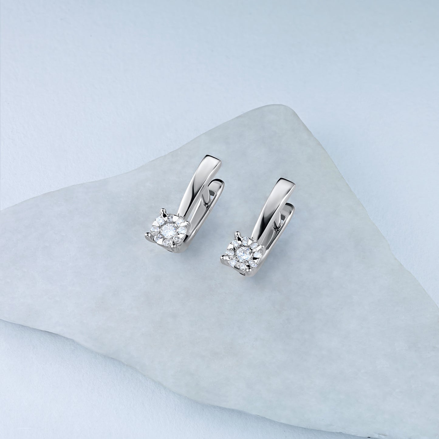 14K White Gold Earrings with Natural Diamonds 2.230 CT.TW