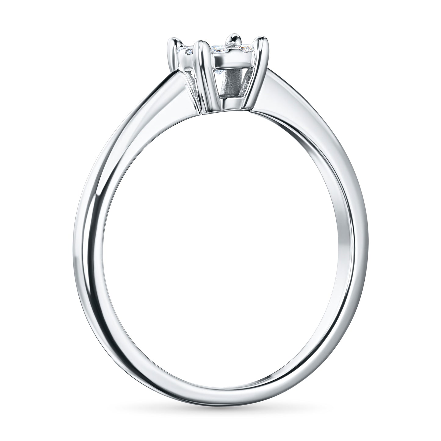 14K White Gold Ring with Lab-Created Diamonds 0.180 CT.TW