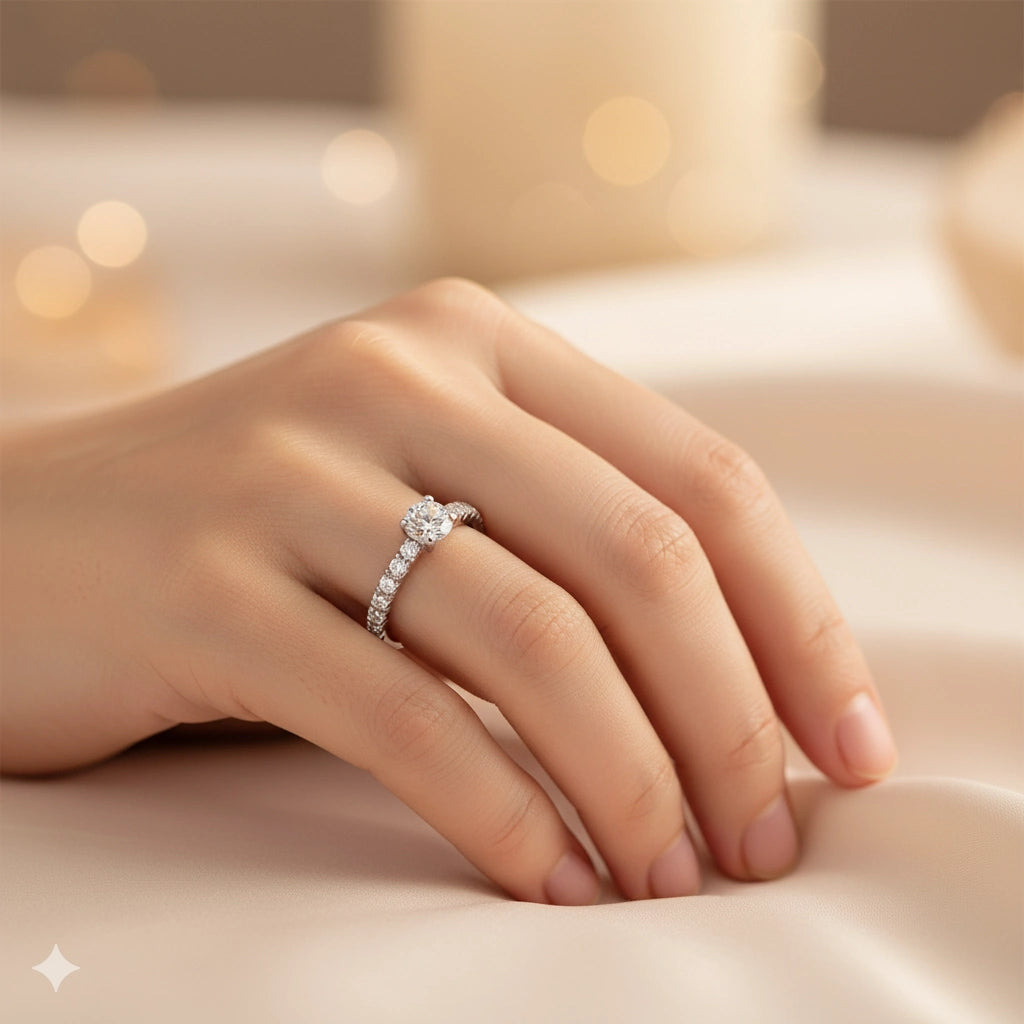 14K White Gold Ring with Lab-Created Diamonds 0.820 CT.TW