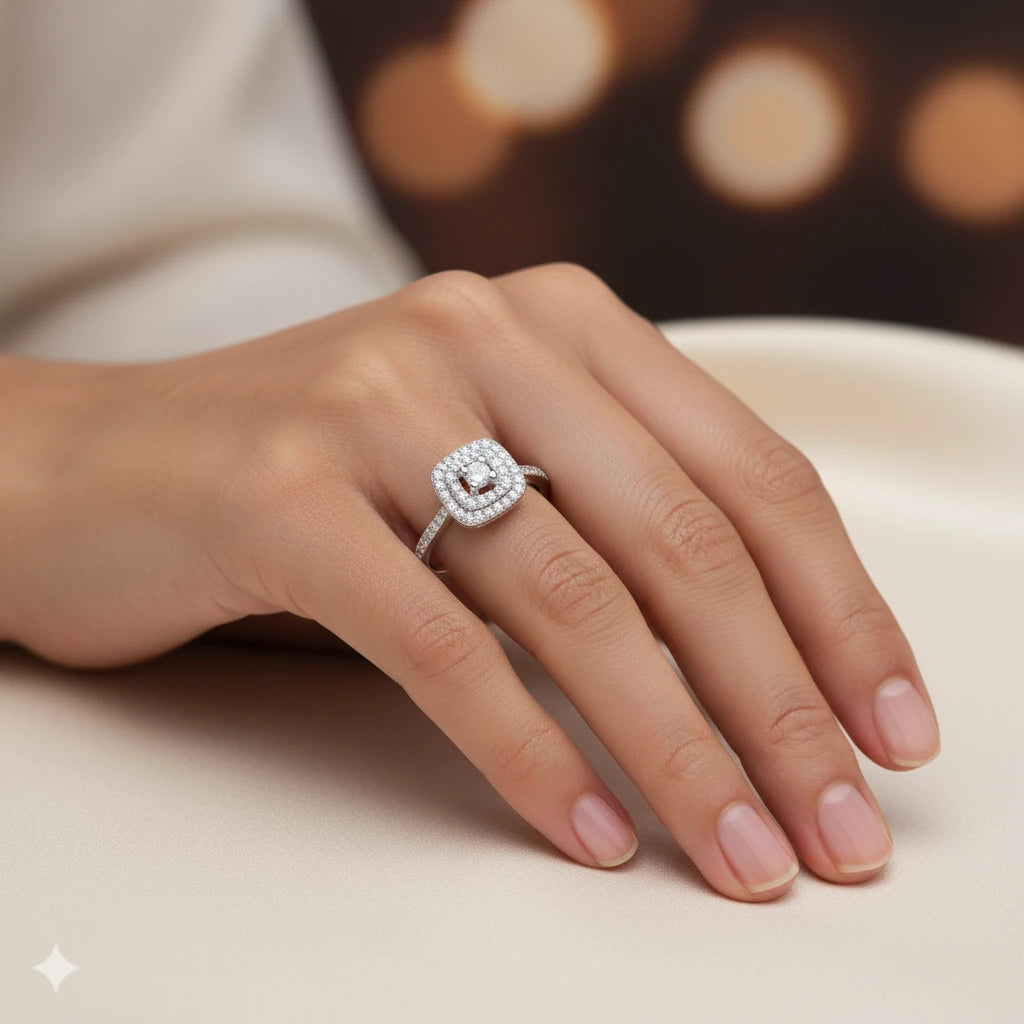 14K White Gold Ring with Lab-Created Diamonds 0.390 CT.TW