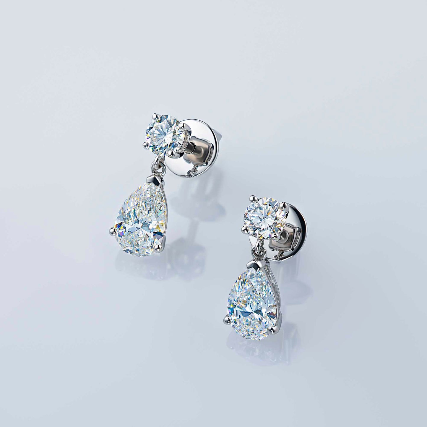 14K White Gold Earring Studs with Lab-Created Diamonds 2.930 CT.TW
