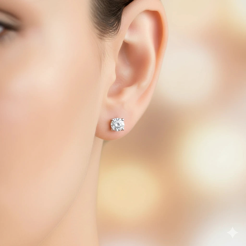 14K White Gold Earring Studs with Lab-Created Diamonds 1.290 CT.TW