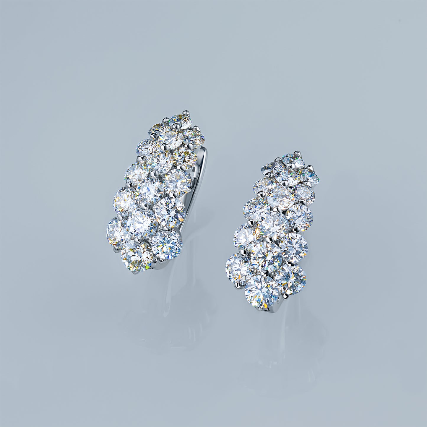14K White Gold Earrings with Lab-Created Diamonds 1.800 CT.TW