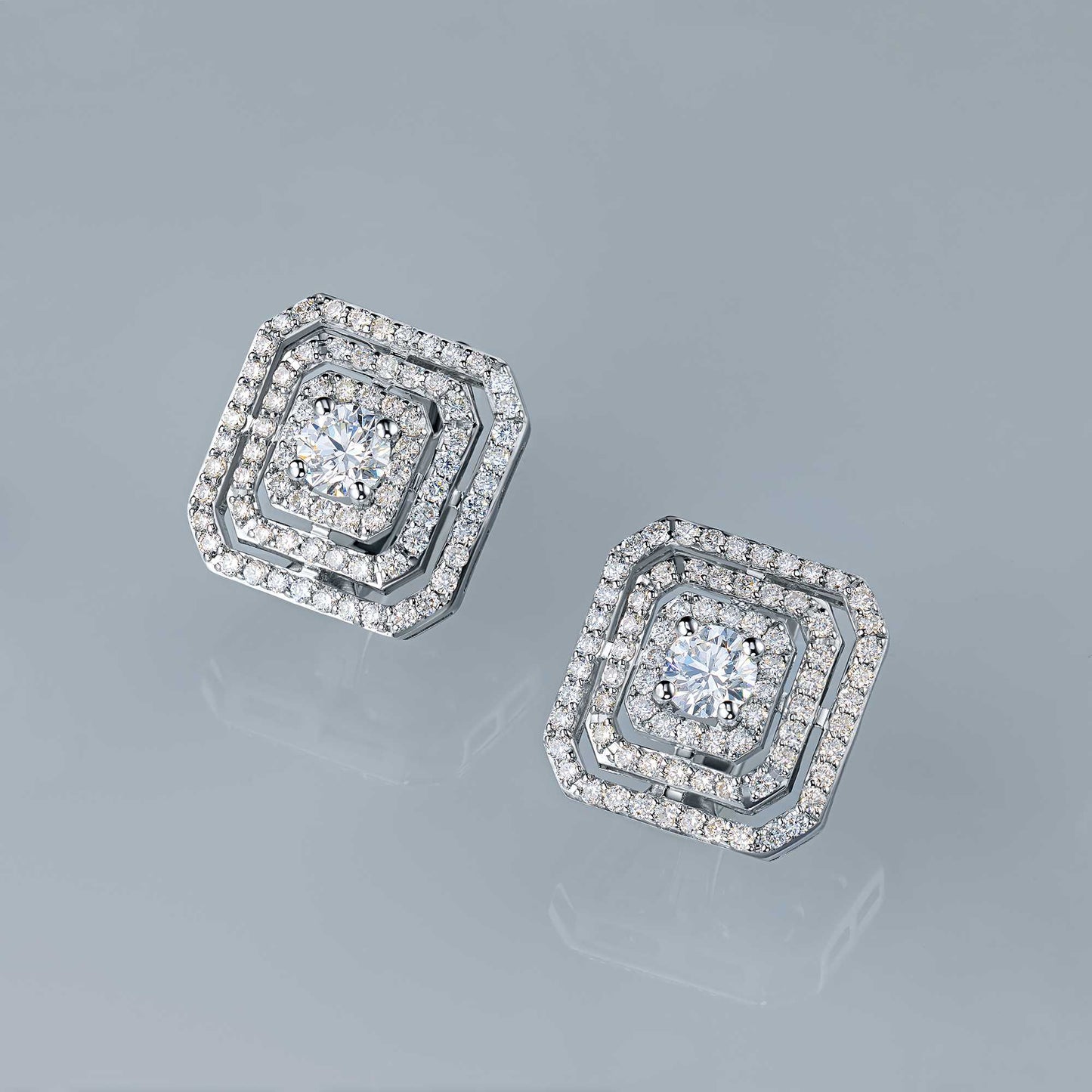 14K White Gold Earrings with Lab-Created Diamonds 1.360 CT.TW