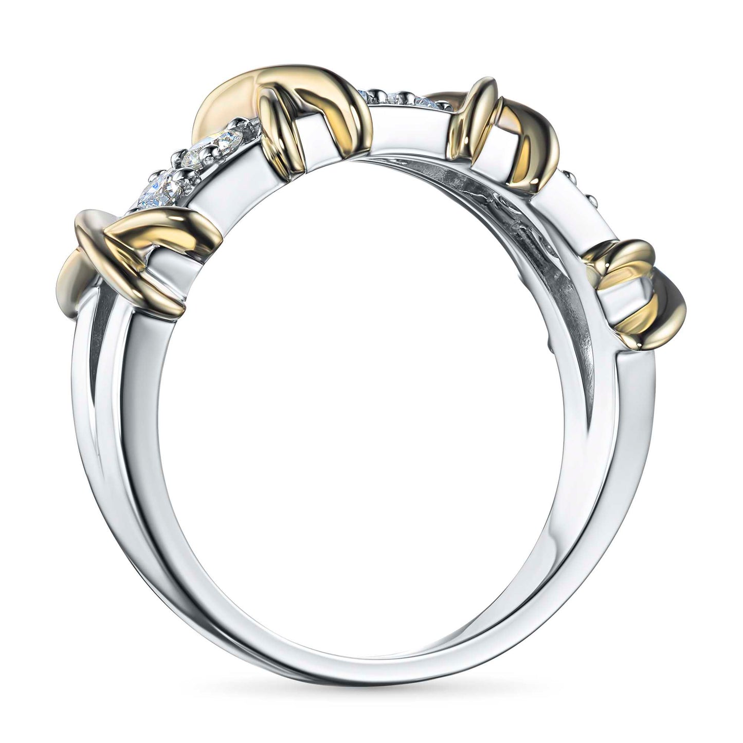 14K White-yellow Gold Ring with Lab-Created Diamonds 0.270 CT.TW