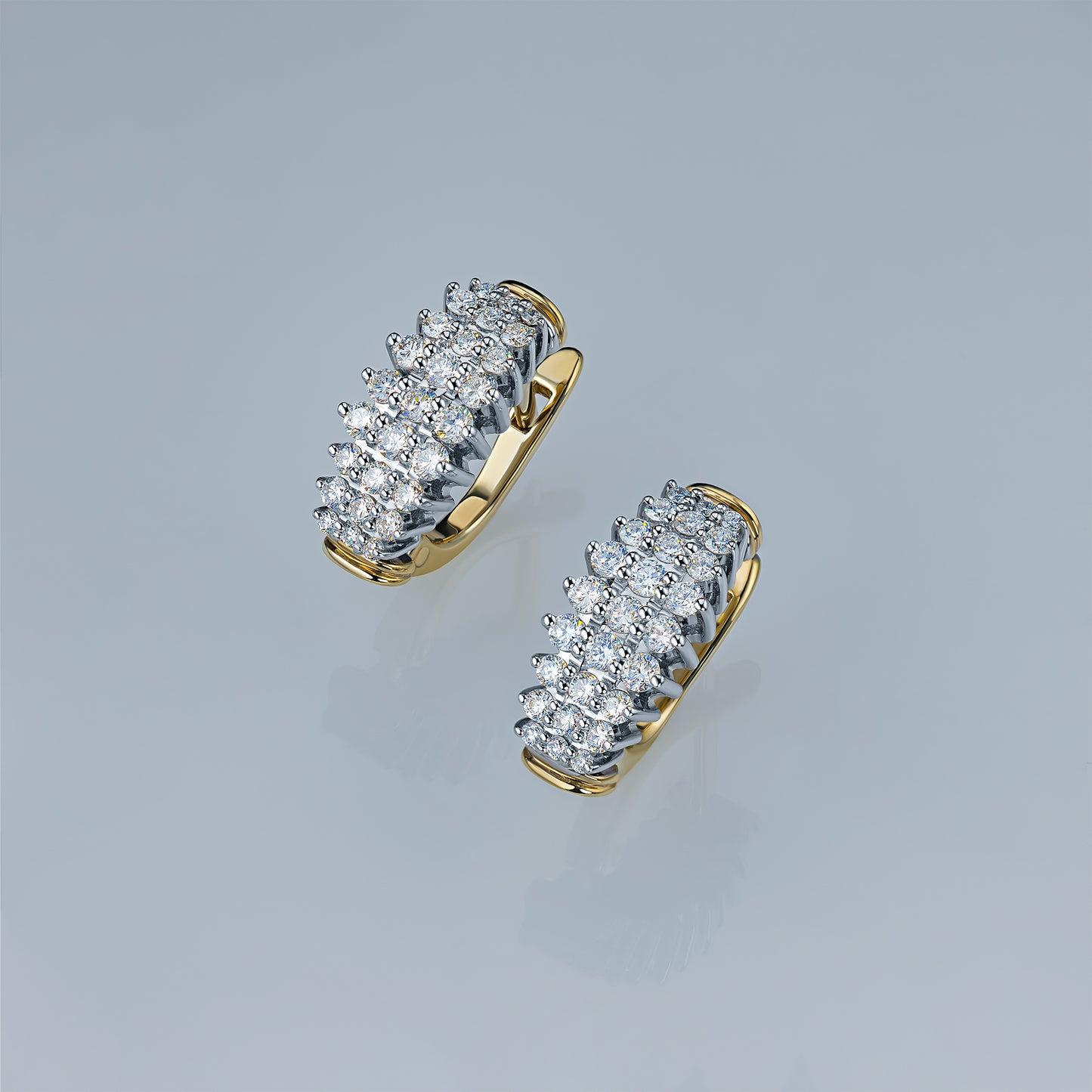 14K White-yellow Gold Earrings with Lab-Created Diamonds 0.710 CT.TW
