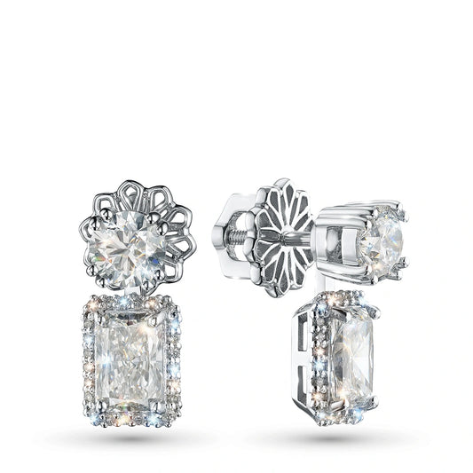 14K White Gold Earring Studs with Lab-Created Diamonds  3,646 CT.TW