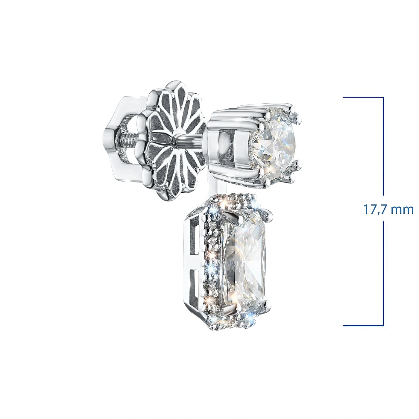 14K White Gold Earring Studs with Lab-Created Diamonds  3,646 CT.TW