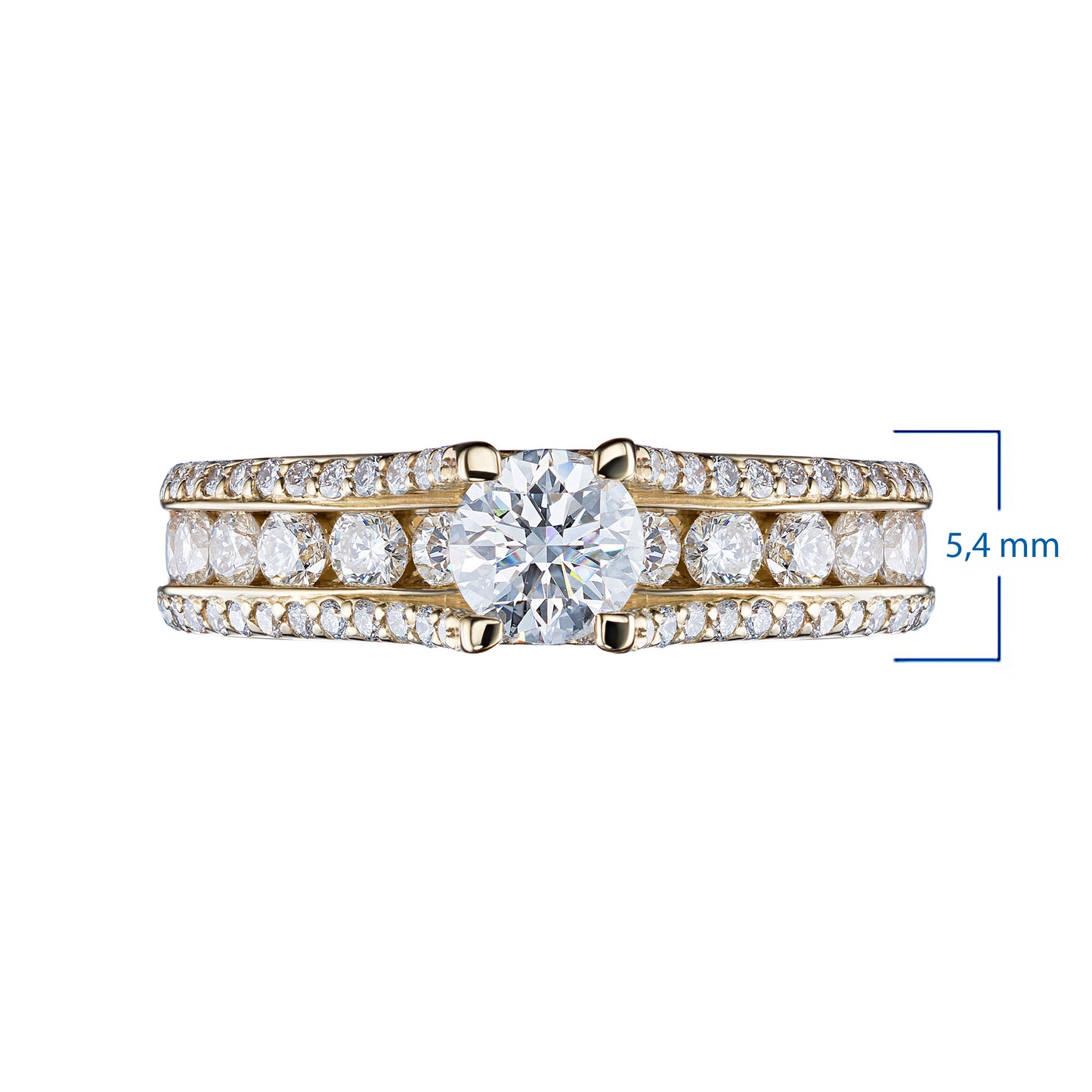 14K Yellow Gold Ring with Lab-Created Diamonds 2.050 CT.TW