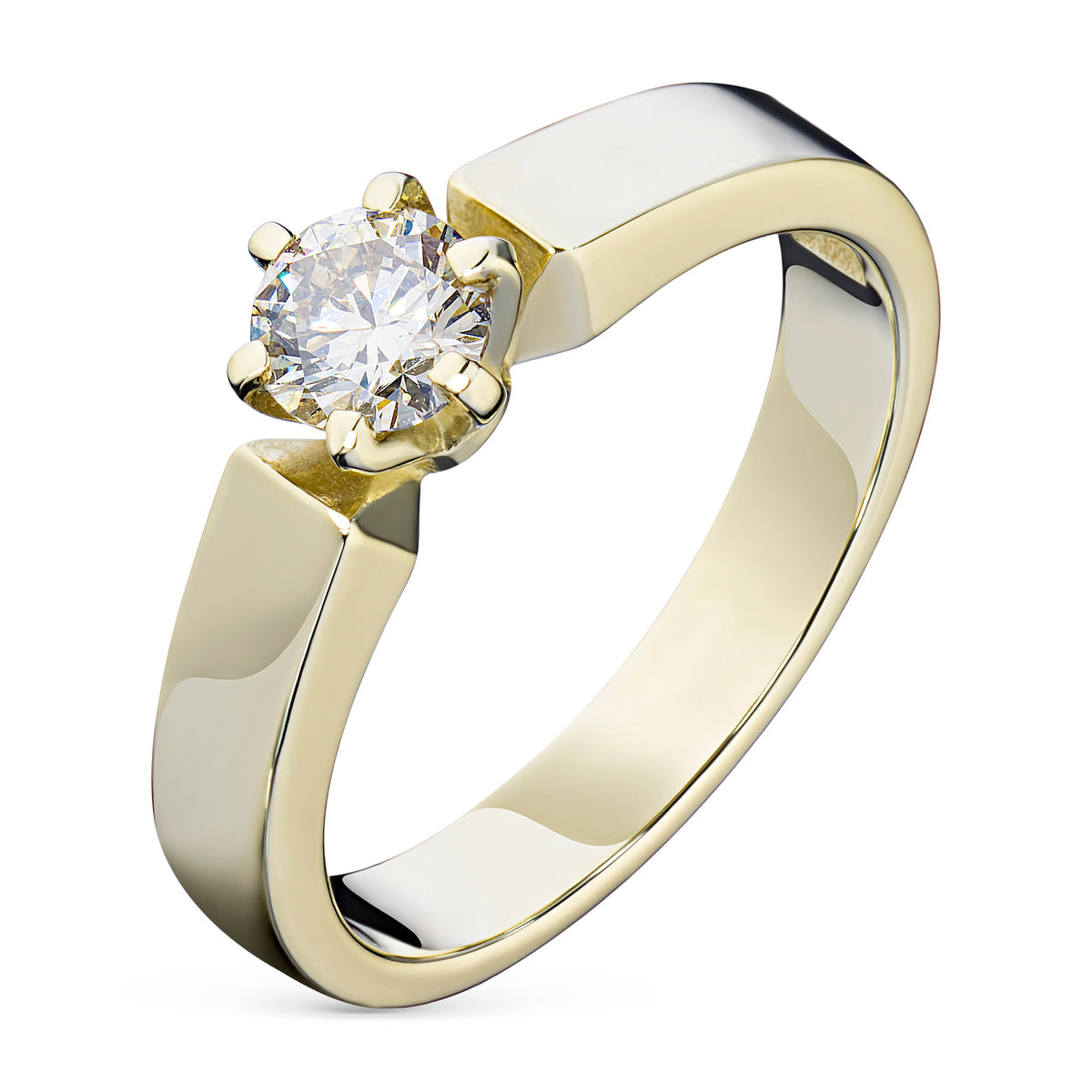 14K Yellow Gold Ring with Natural Diamonds 0.220 CT.TW
