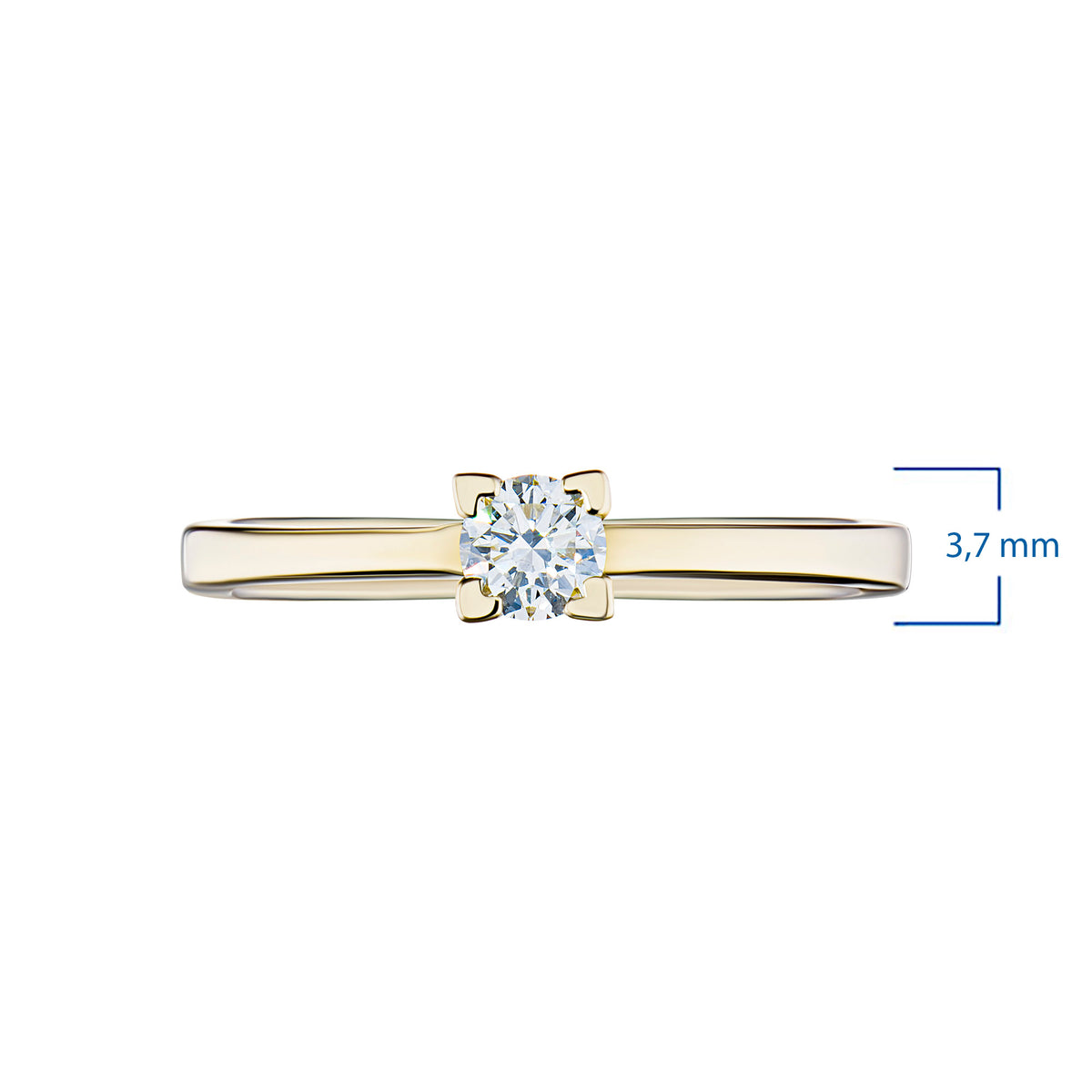 14K Yellow Gold Ring with Natural Diamonds 0.180 CT.TW