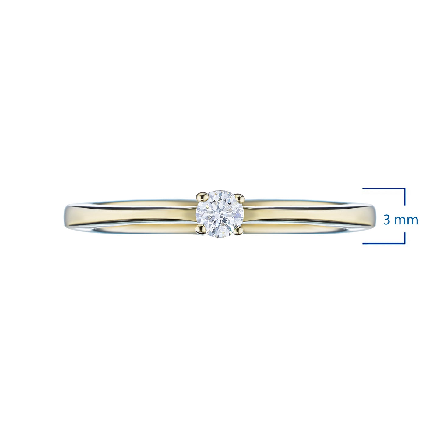14K Yellow Gold Ring with Lab-Created Diamonds 0.080 CT.TW