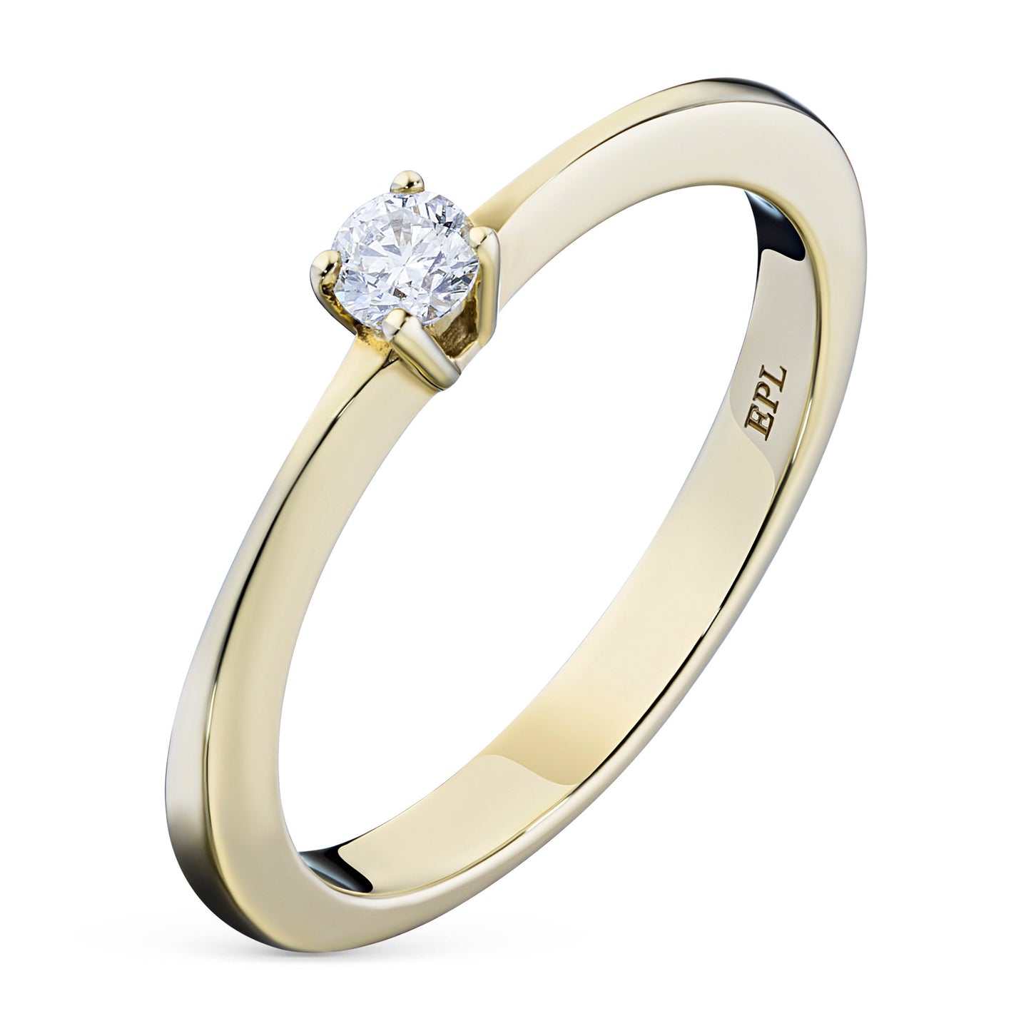 14K Yellow Gold Ring with Lab-Created Diamonds 0.080 CT.TW