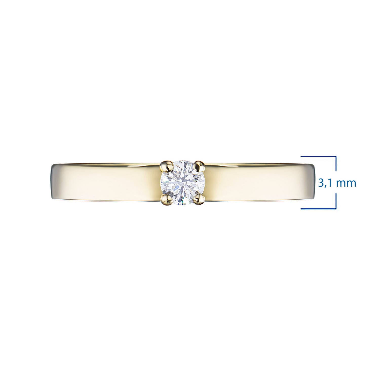14K Yellow Gold Ring with Lab-Created Diamonds 0.120 CT.TW