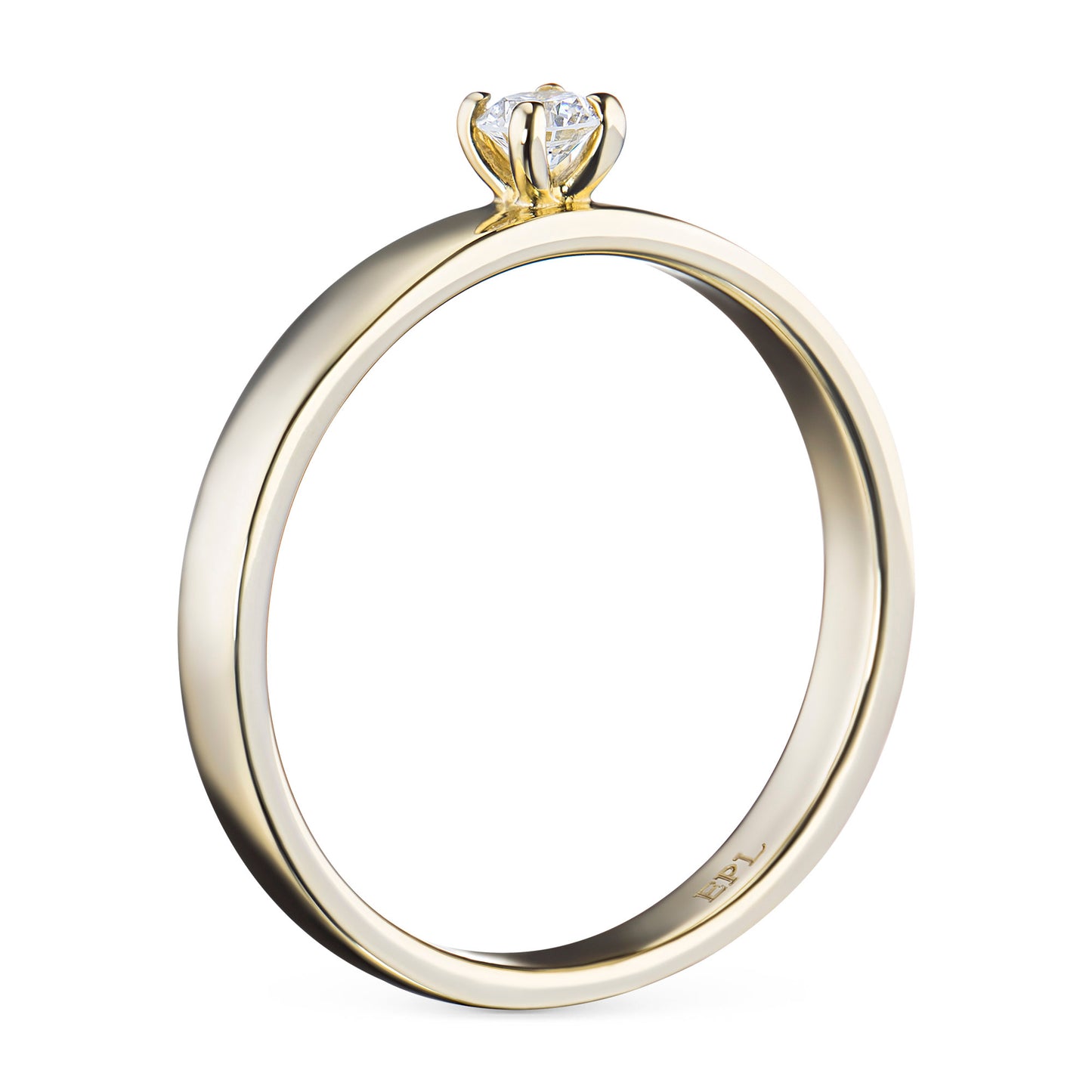 14K Yellow Gold Ring with Lab-Created Diamonds 0.120 CT.TW