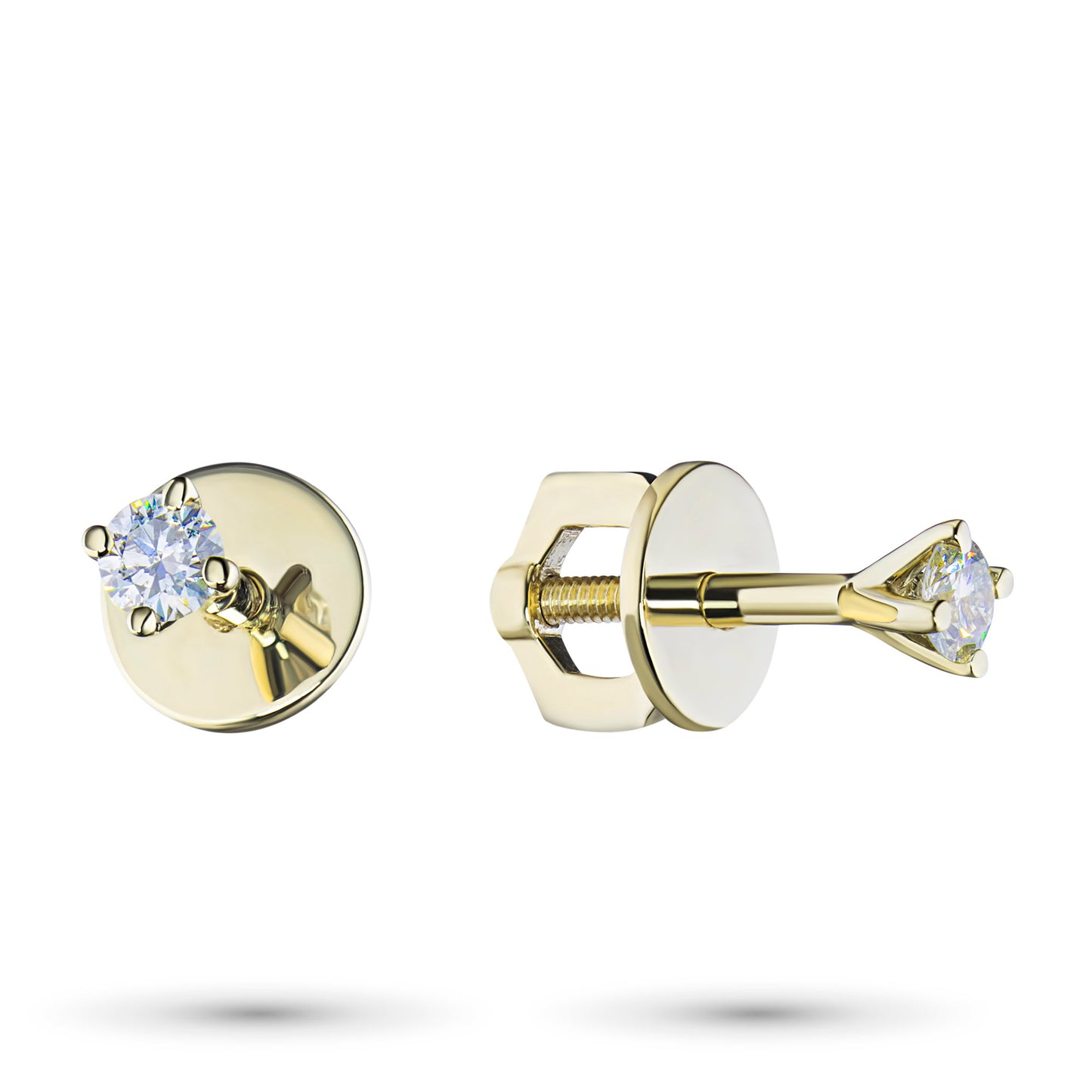 14K Yellow Gold Earring Studs with Lab-Created Diamonds 0.690 CT.TW