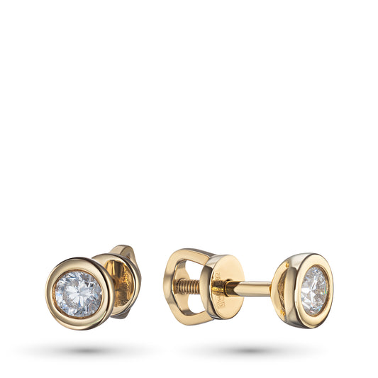 14K Yellow Gold Earring Studs with Lab-Created Diamonds 0.690 CT.TW