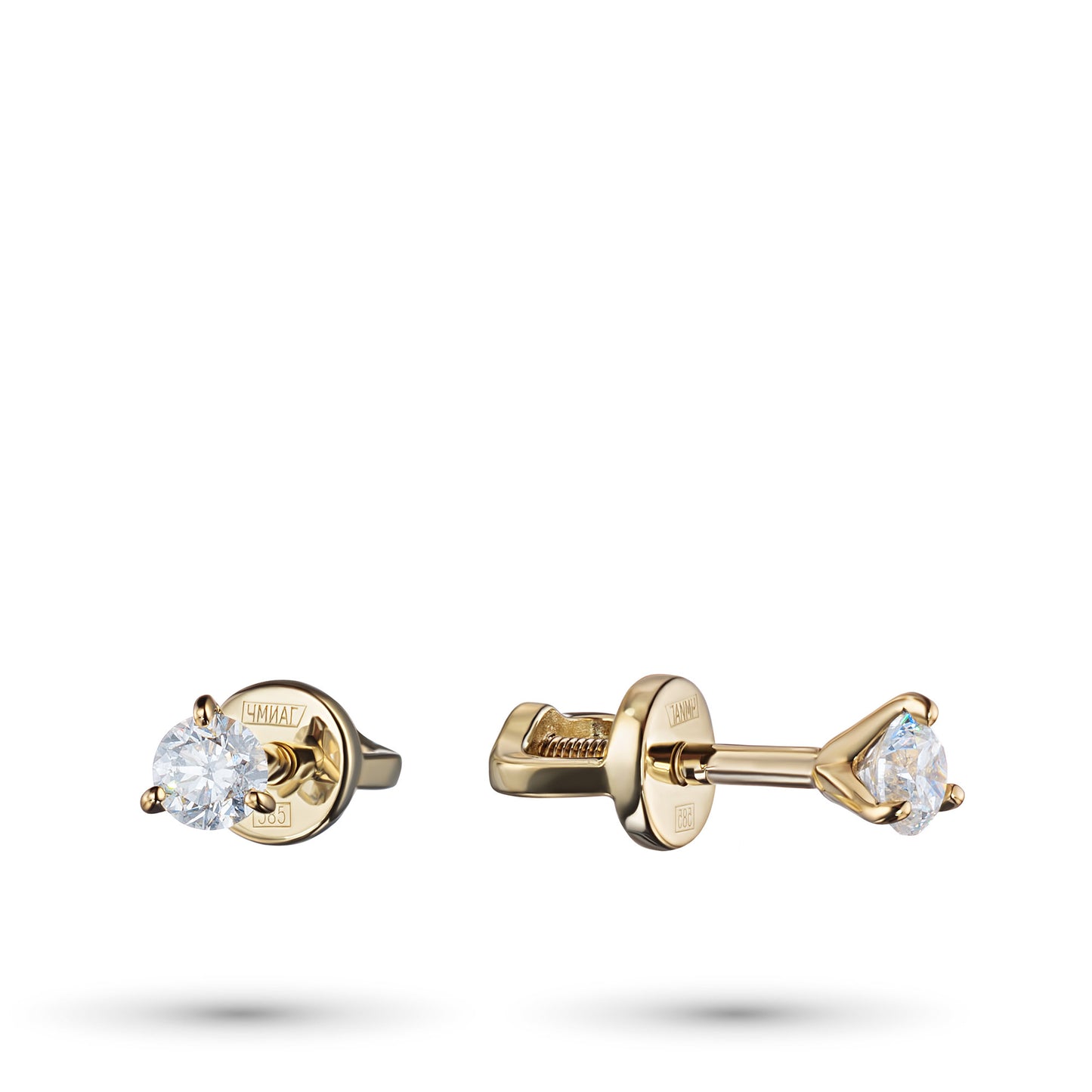 14K Yellow Gold Earring Studs with Lab-Created Diamonds 0.690 CT.TW